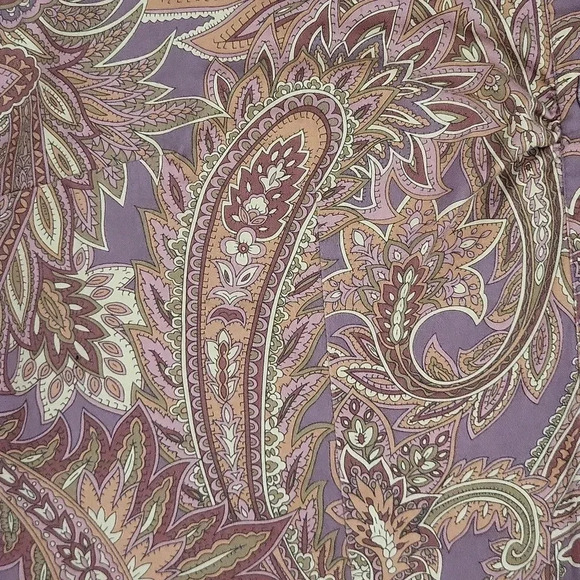 🛍Van Heusen Pink Purple Paisley Collared Button Up 3/4 Sleeve Womens Large - Picture 7 of 7